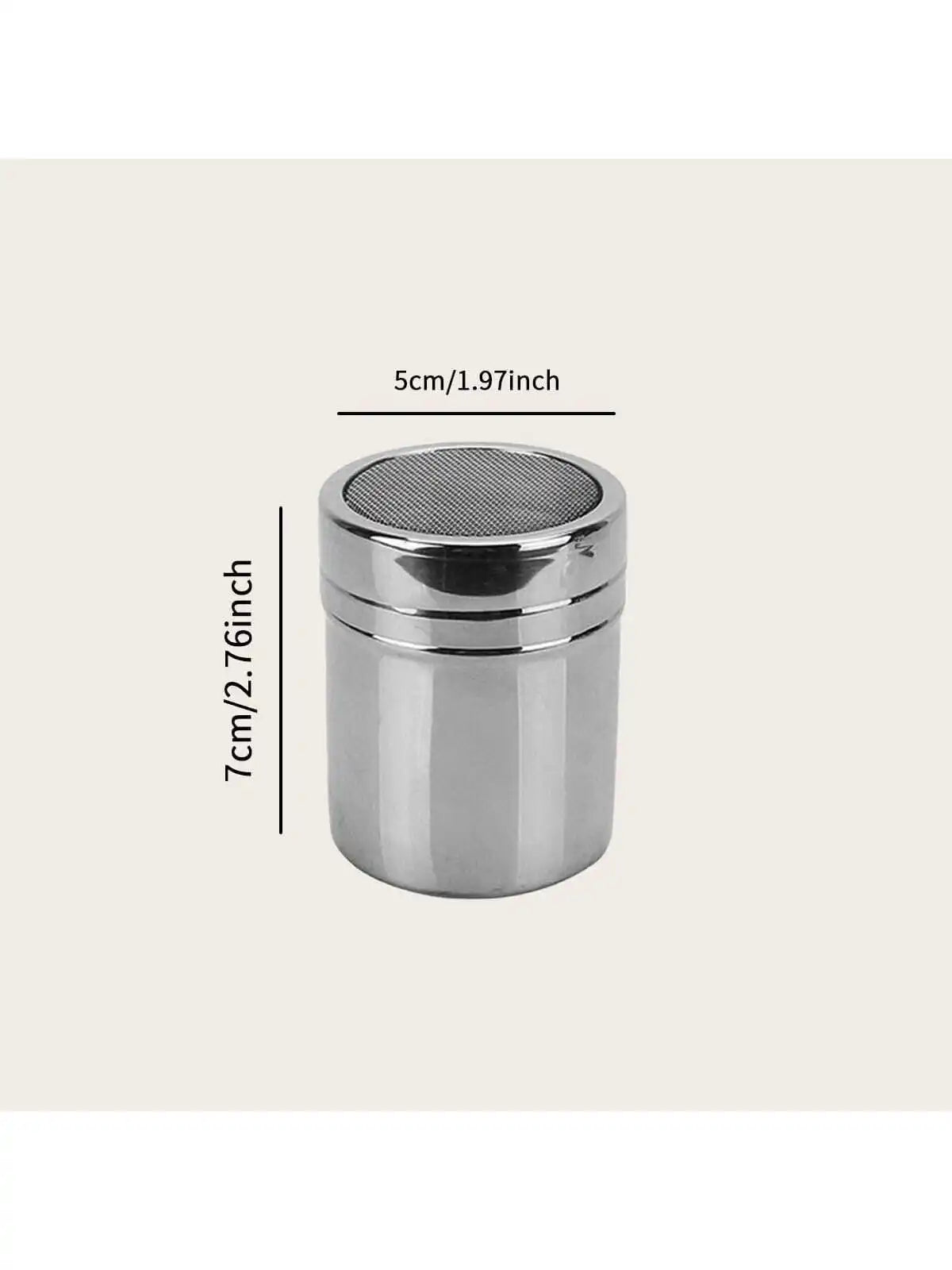 Hemasa 2 pc-Silver stainless steel mesh tube type dusters dusting salt shaker spice jar Salt Sugar Pepper Shaker Box Cocoa Icing Powder