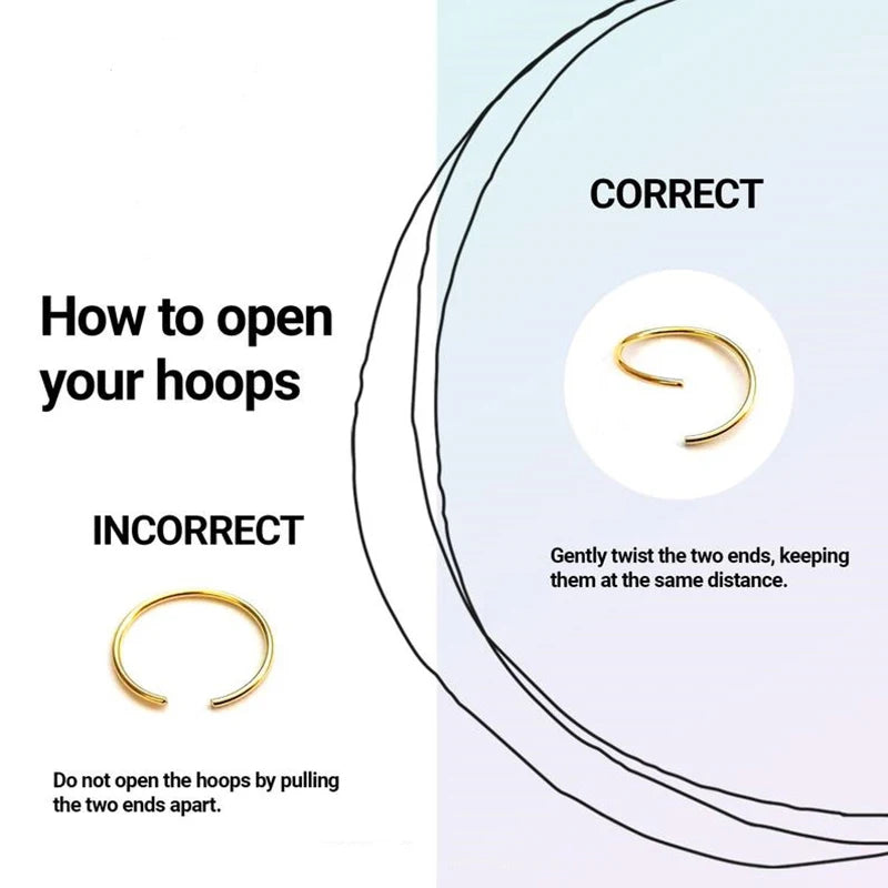 Aide 925 Sterling Silver Double Circle Nose Rings For Women Girls Small Open Hoop Ring Type Piercing Cartilage Stud Body Jewelry