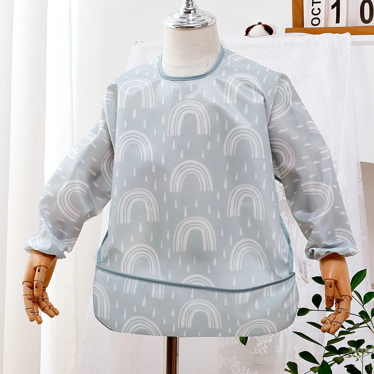 Tejesa Waterproof Baby Long Sleeve Feeding Bib Fashion Full Body Cover
