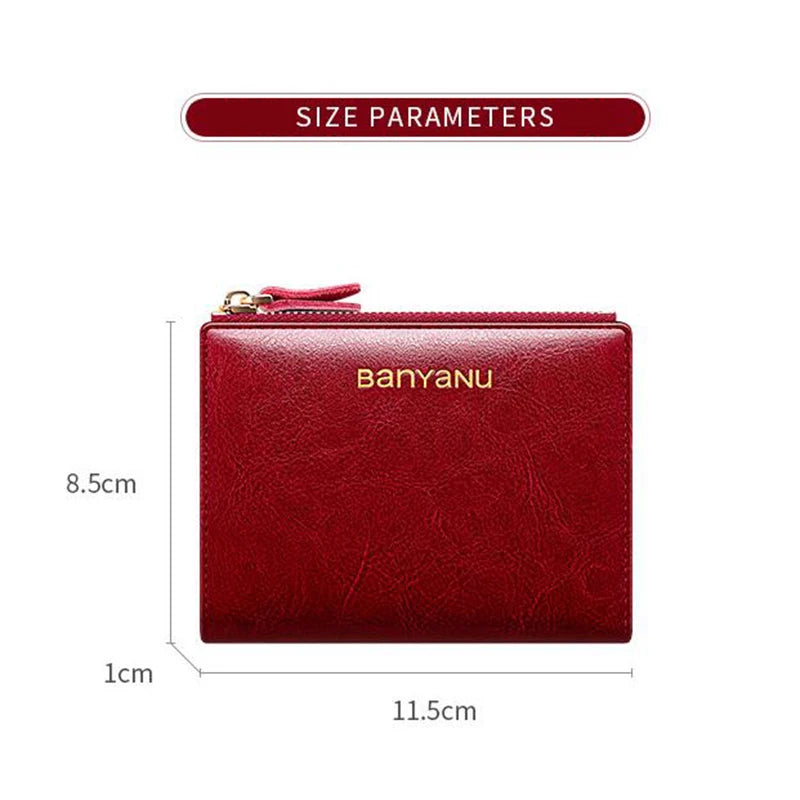 Anti RFID Woman Small Genuine Leather Purse 2024 New Design Ultra Thin Coin Wallet for Women Fashion Gifts