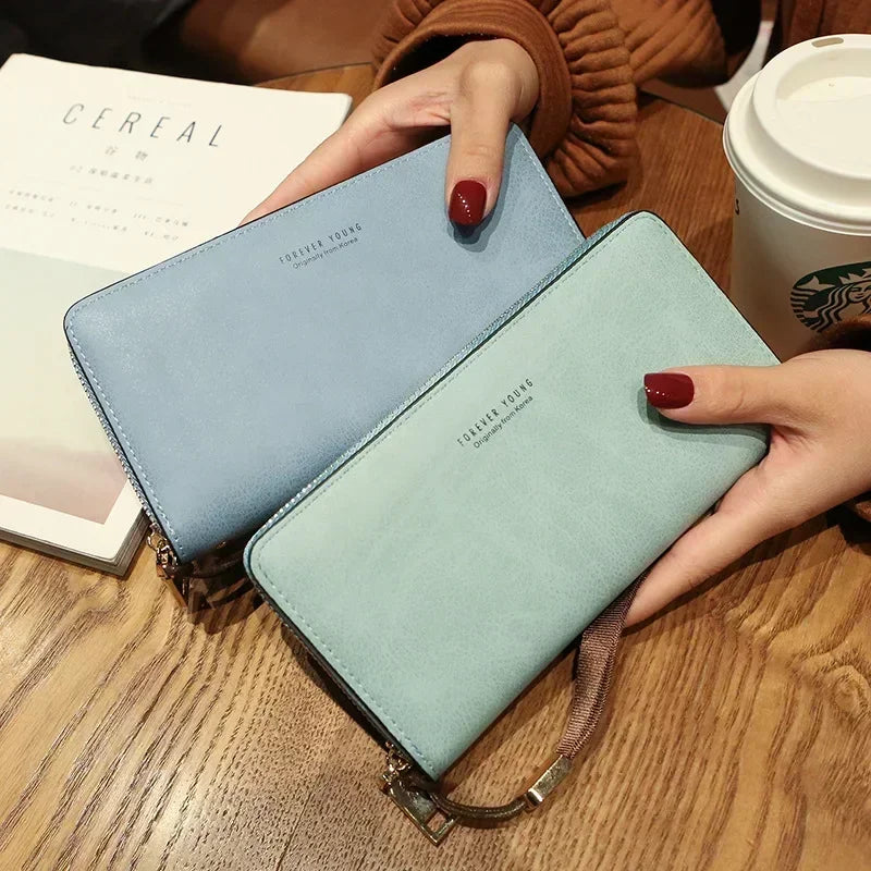 Hemasa Women Long Wallet Casual Pu Leather Multi-purpose Mobile Phone