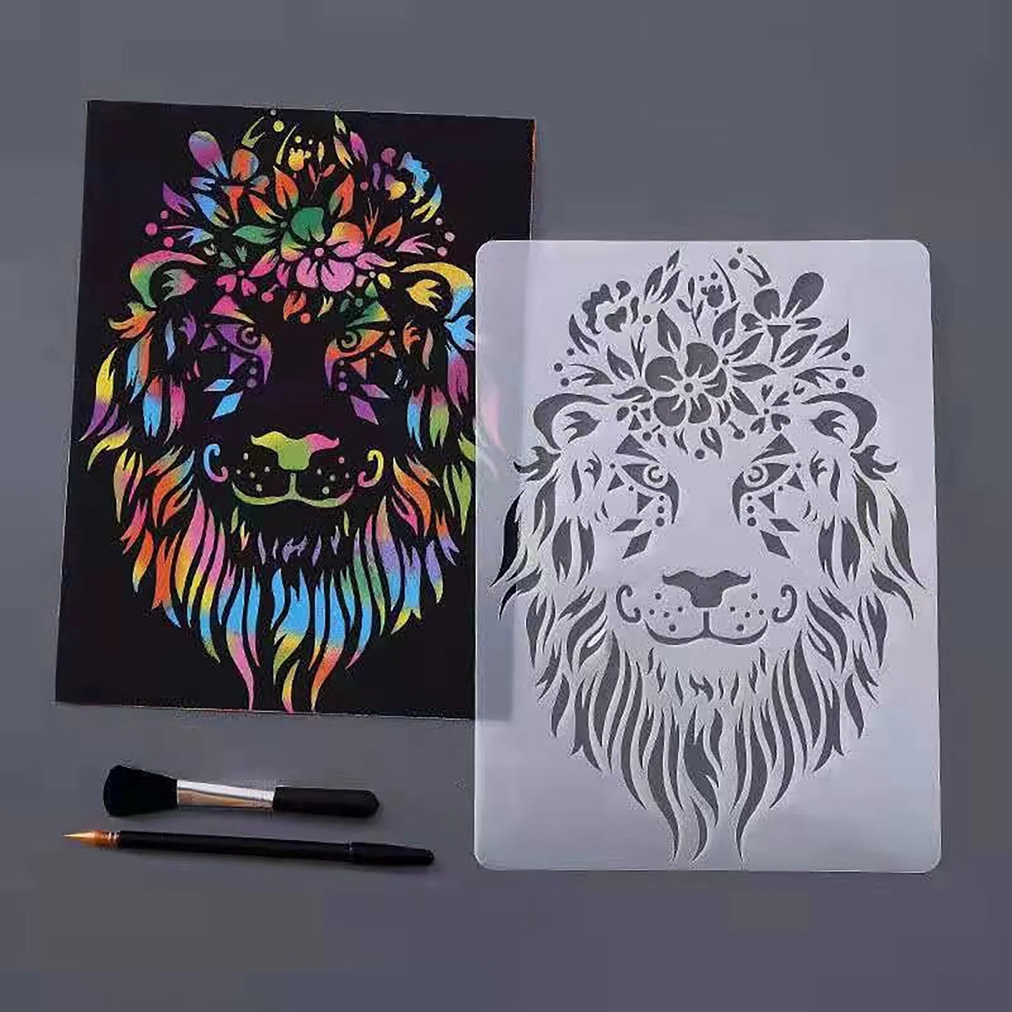5pcs11*8in Hollow Painting Template, Creative Animal Airbrush Printing Plate, Scratch Painting Template