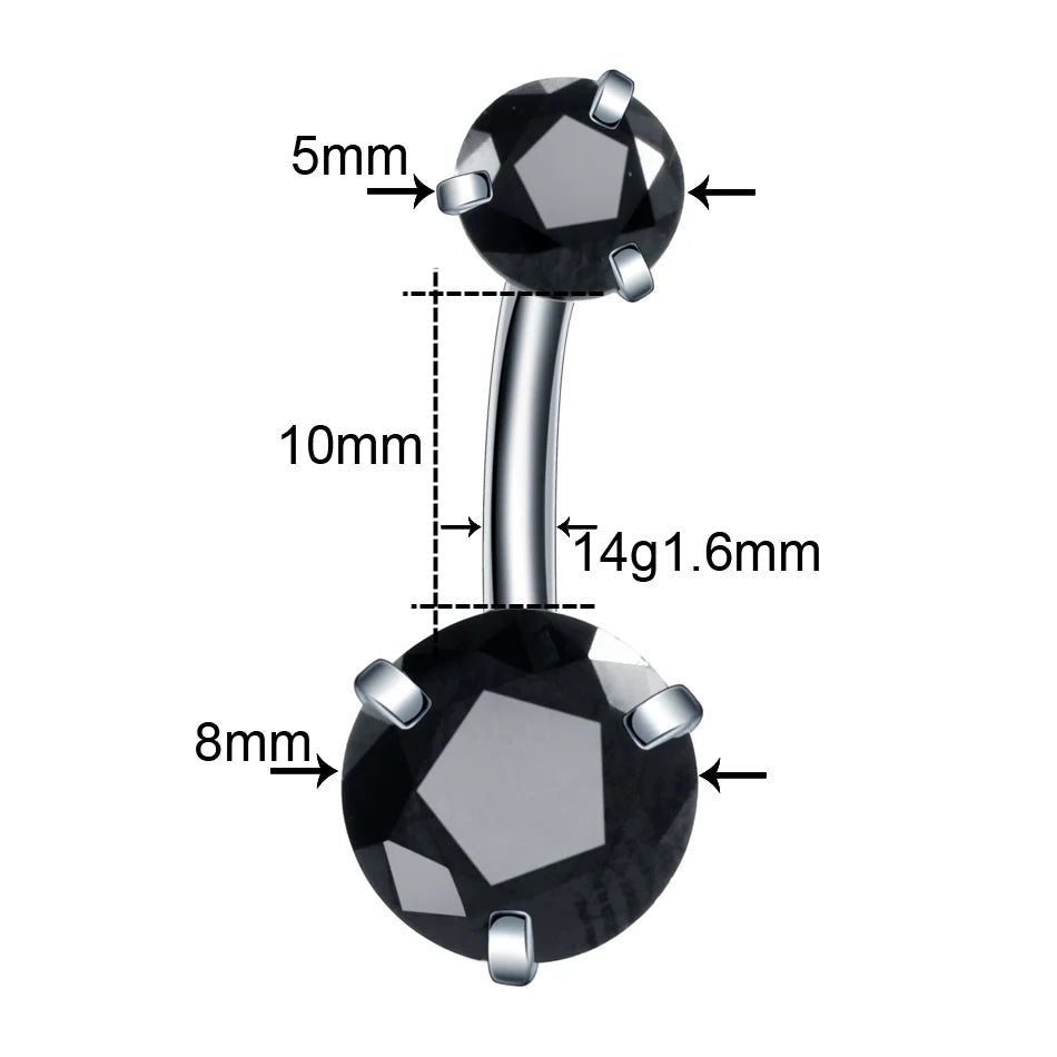 10PC Navel Piercing Stainless Steel Earrings 14G Belly Button Ring Pircing Nombril Internal Thread Belly Bars Ombligo Jewelry