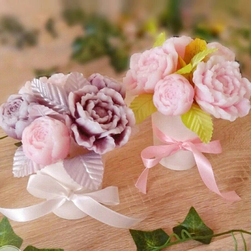 Peony Flower Candle Wax Silicone Mould for DIY Decoration