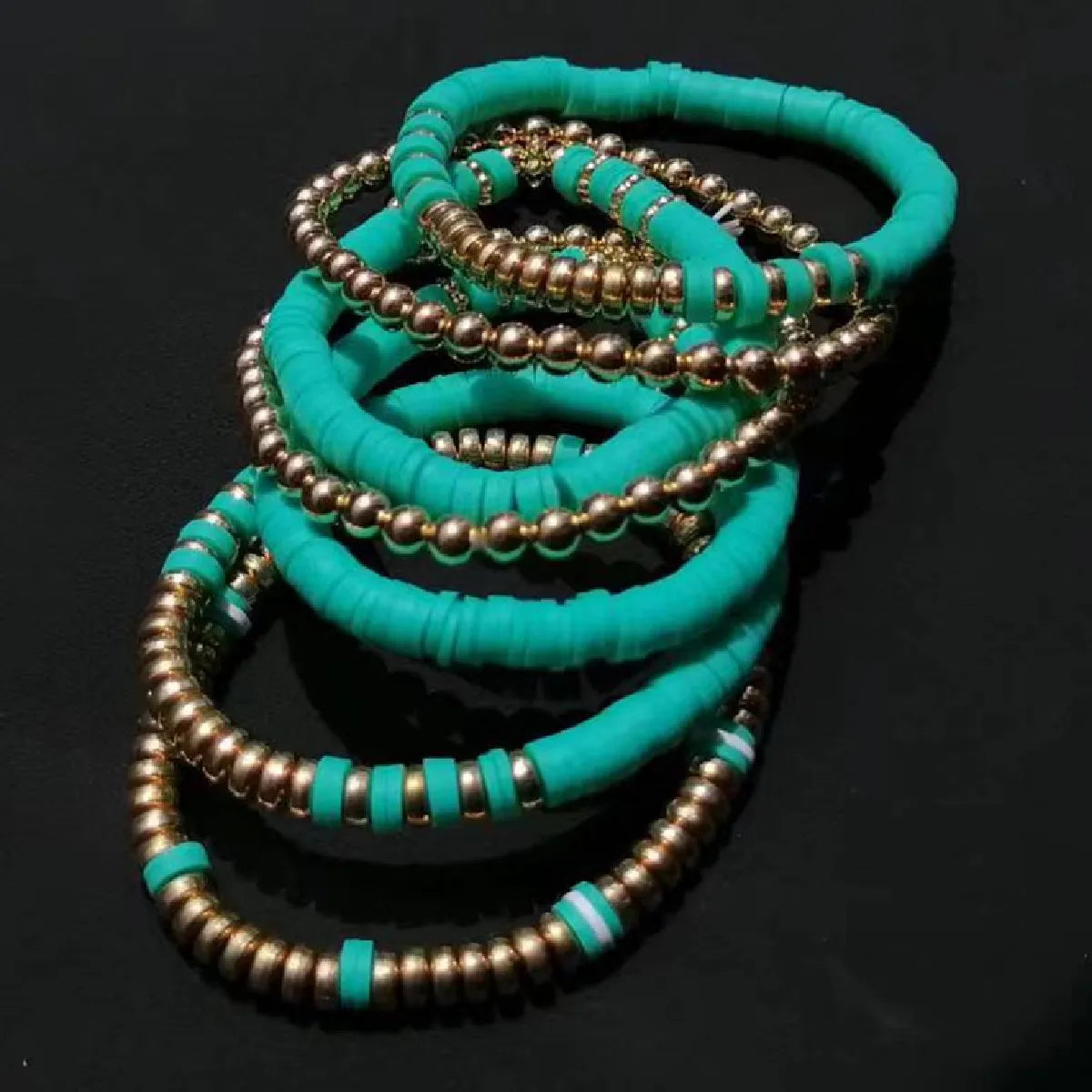 7pc/set Purple Ocean Clay Dress Party Girls Casual Cute Trendy Bead Bohemia Bracelets For Women Bracelets Female Jewelry