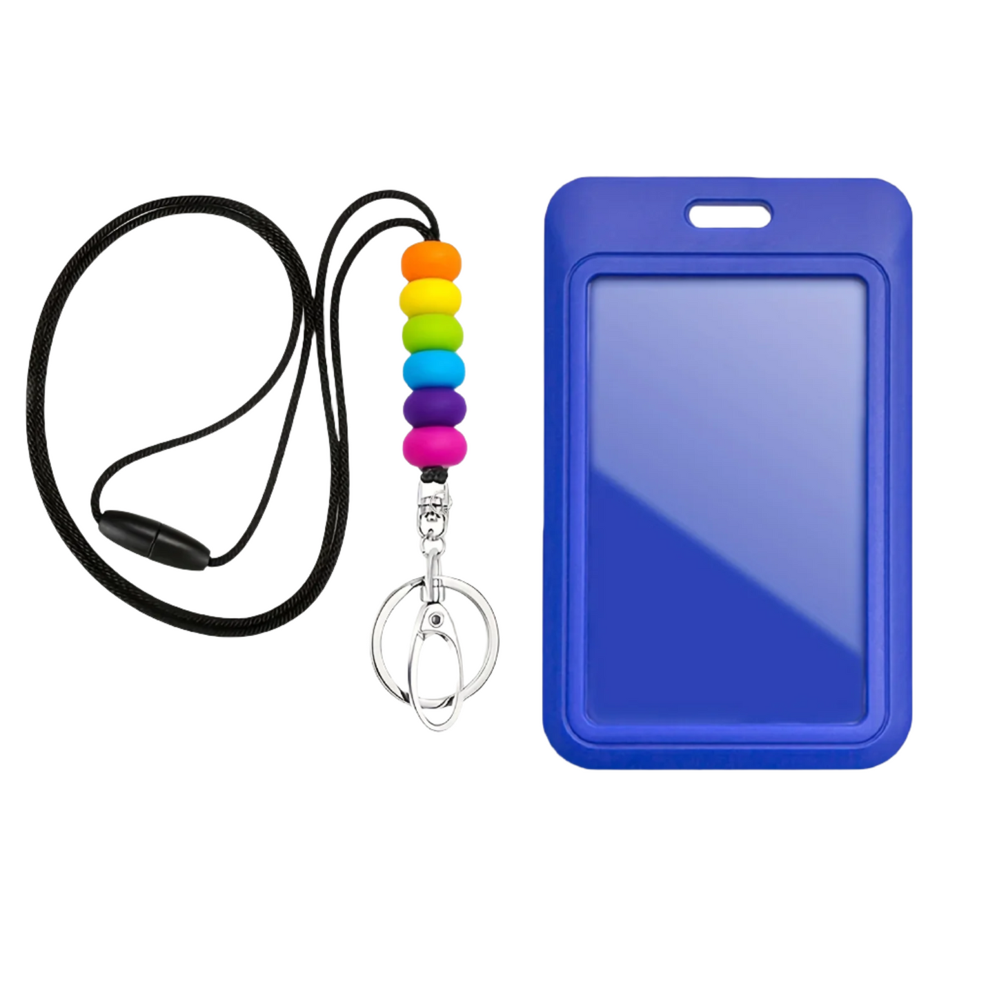 Hemasa Silicone Beaded Neck Breakaway Teacher Lanyard with Sliding ID Card Badge Holder for Keys,Keychain,Great Gifts for Women,Staff