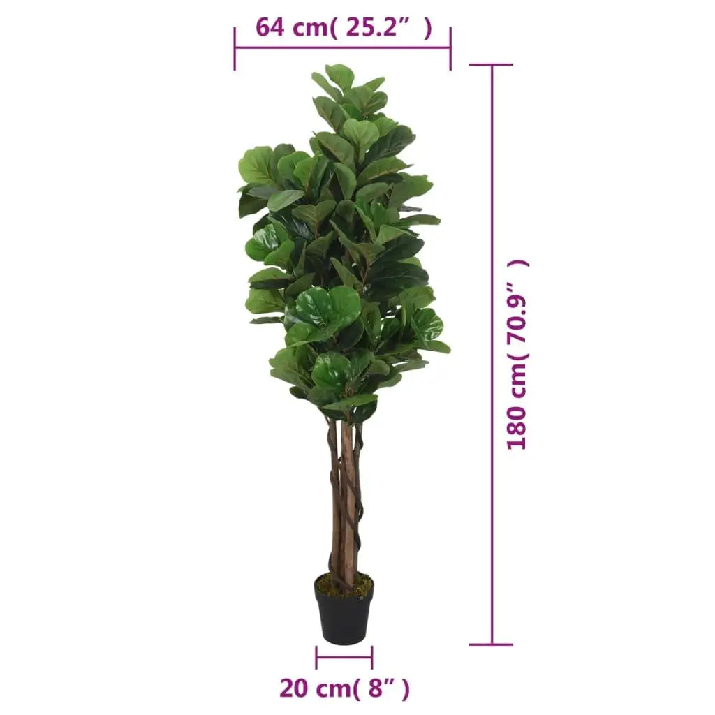180cm Artificial Fiddle Leaf Fig Tree - 232 Realistic Green Leaves for Home Decor