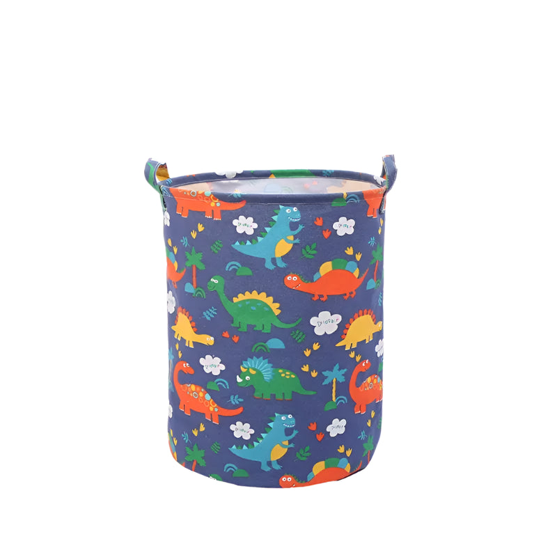 Hemasa Cotton Linen Dirty Laundry Basket Foldable Round Waterproof Organizer Storage Basket