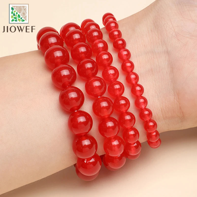 Natural Stone Red Quartzite Beads Bracelets Healing Visuddhi Chakra Stress Relief Reiki Yoga Blue Energy Bracelet 6/8/10/12mm