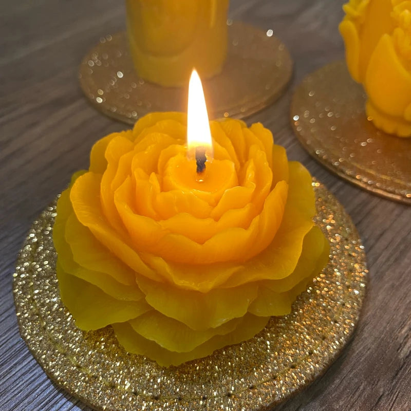 Large Peony Lotus Tulip Flower Candle Mold Handmade Soap Aromatherapy Gypsum Glue Mould Baking Chocolate Molds Home Decor Gifts