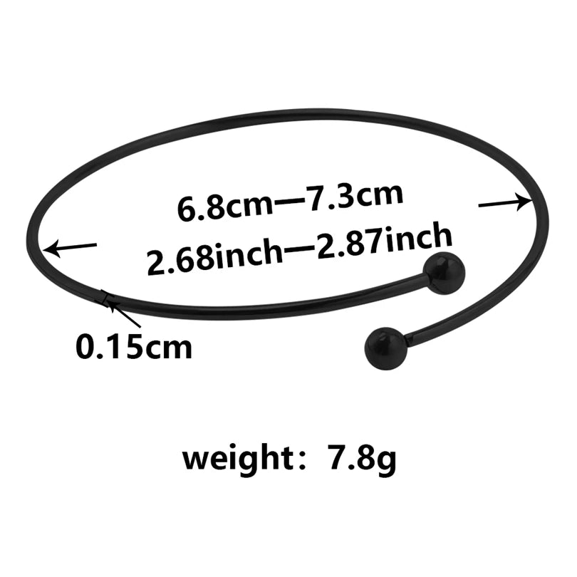 Minimalist Fashion Smooth Beads Open Adjustable Bangle Stainless Steel Bracelet For Women Femme Handmade Jewelry Gifts Supplies