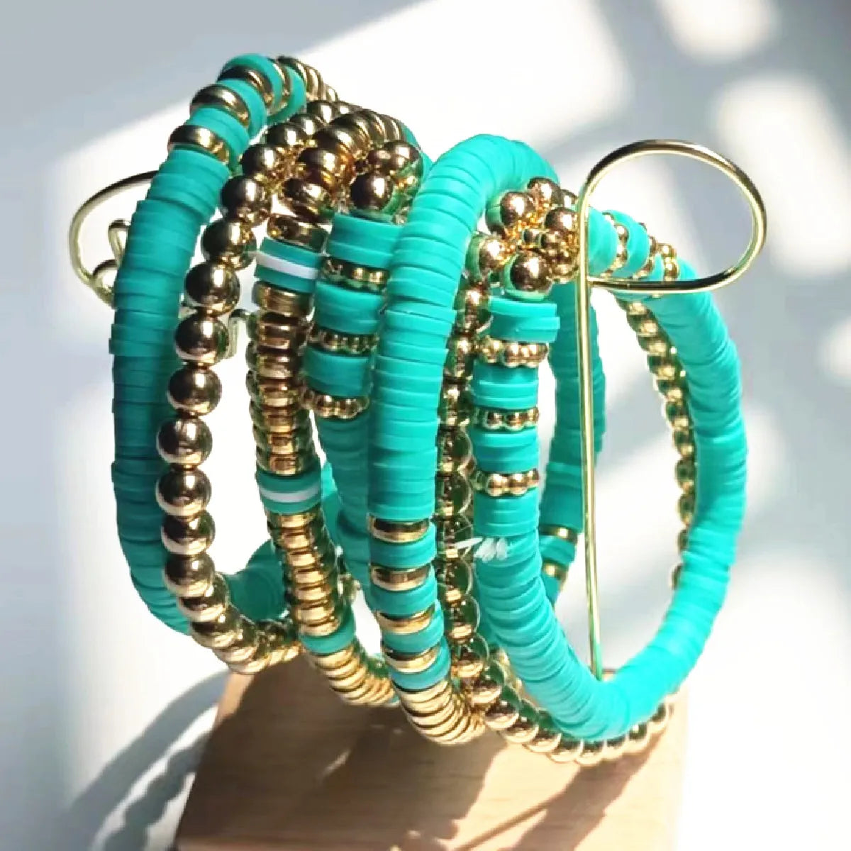7pc/set Purple Ocean Clay Dress Party Girls Casual Cute Trendy Bead Bohemia Bracelets For Women Bracelets Female Jewelry