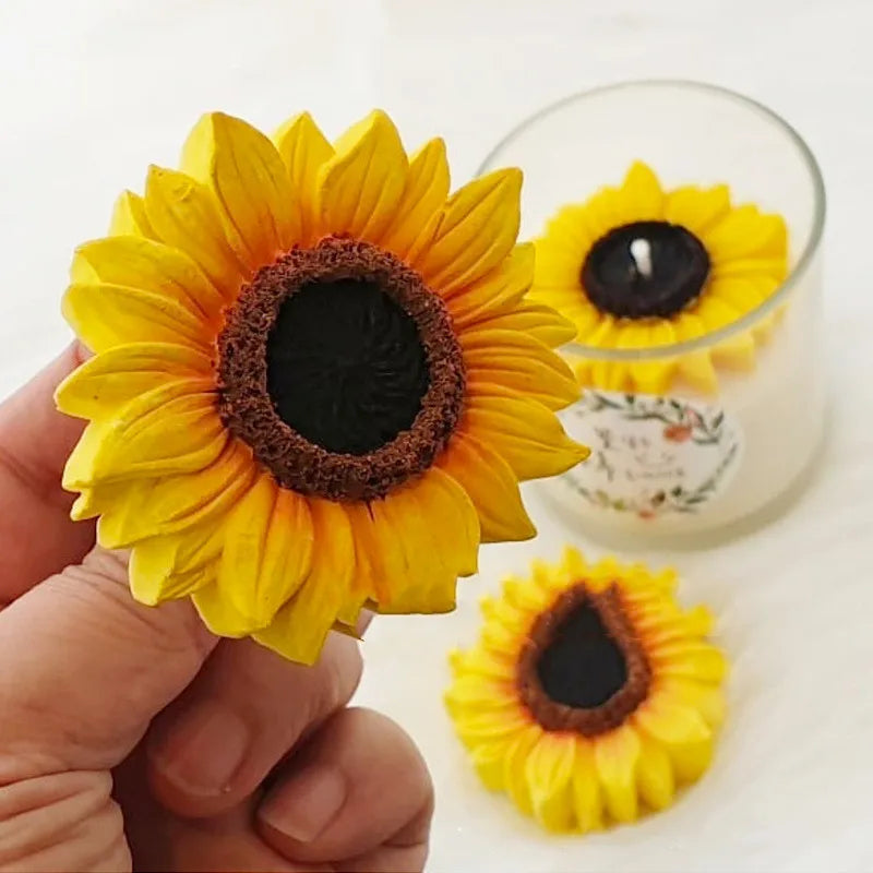 3D Sunflower Rose Candle Mould for Home Décor