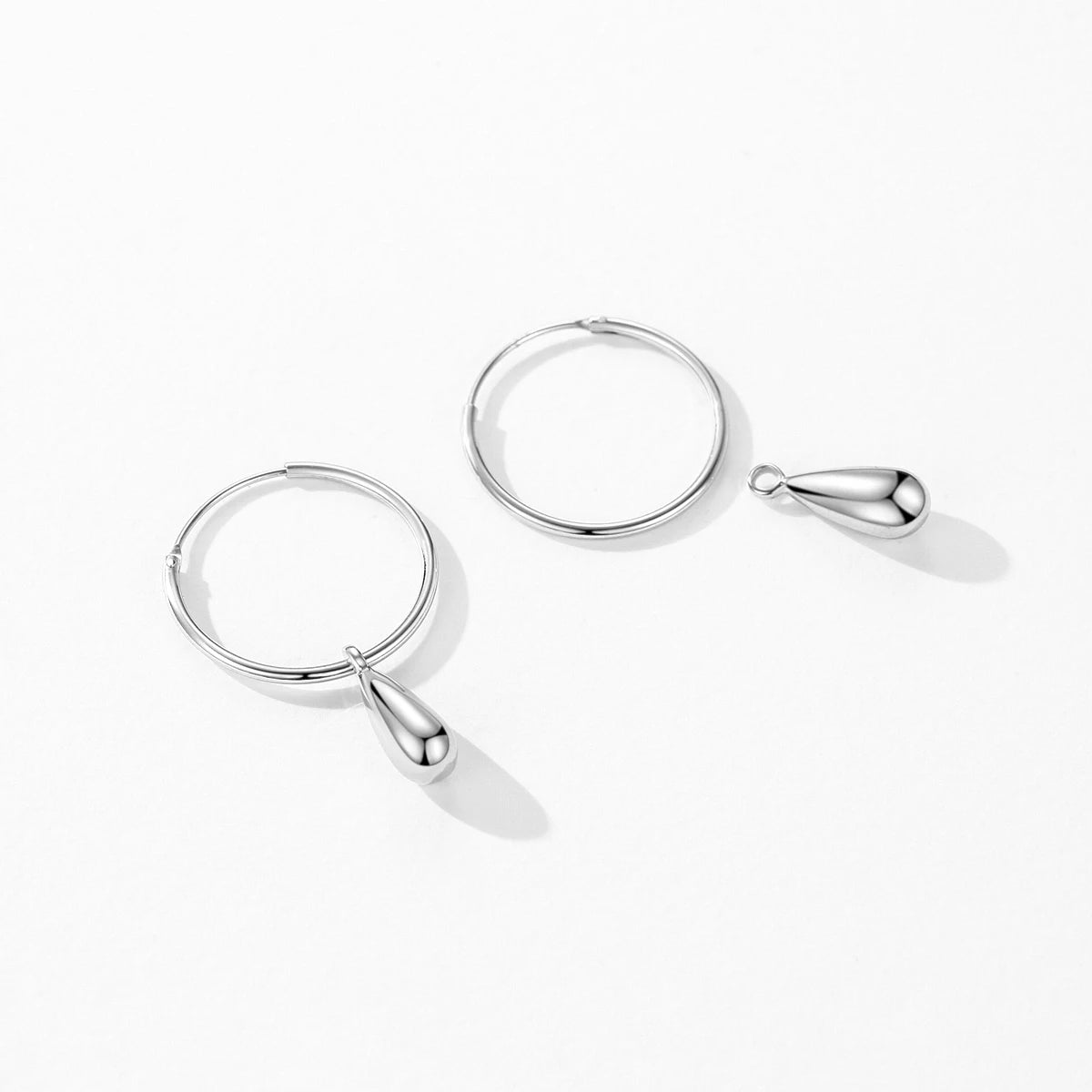 Tejesa 925 Sterling Silver Simple Round Fashion Dangle Earrings /Smooth Charm Drop Earrings For Women Christmas Gifts