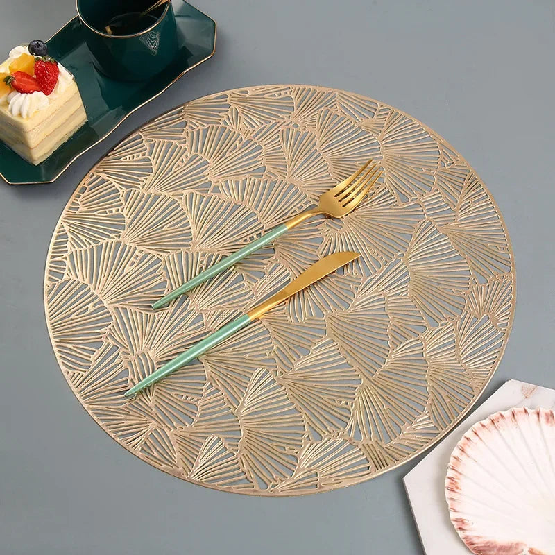 Hemasa Table Decoration Mats in Round Shape  PVC Placemat Set of 6