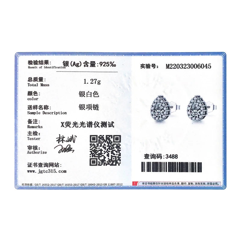 MODIAN Real 925 Sterling Silver Luxury Stud Earrings For Women Water Drop Sparkle Zircon Ear Stud Wedding Engagement Jewelry
