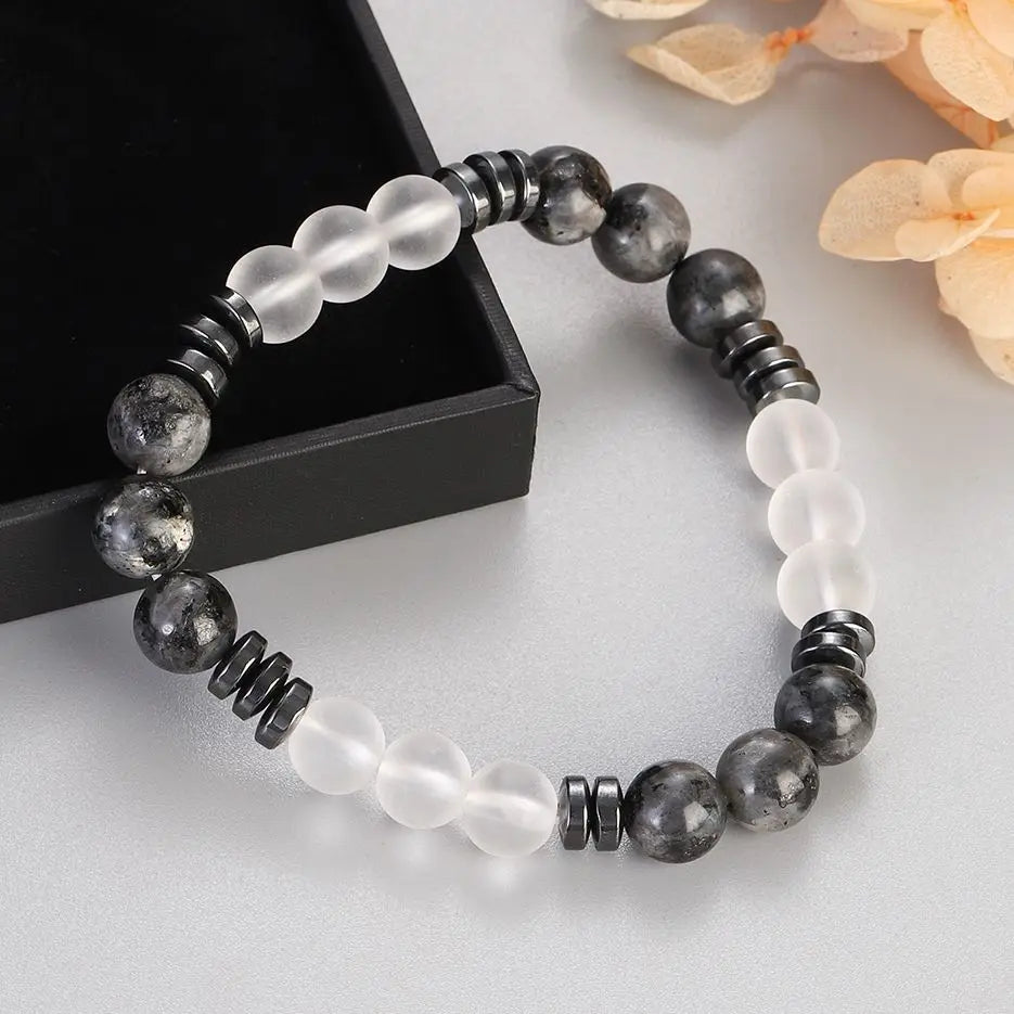 8mm Red Turquoises Beaded Bracelets Men Women Nature Stone Obsidian Hematite Weight Loss Health Protection Soul Jewelry