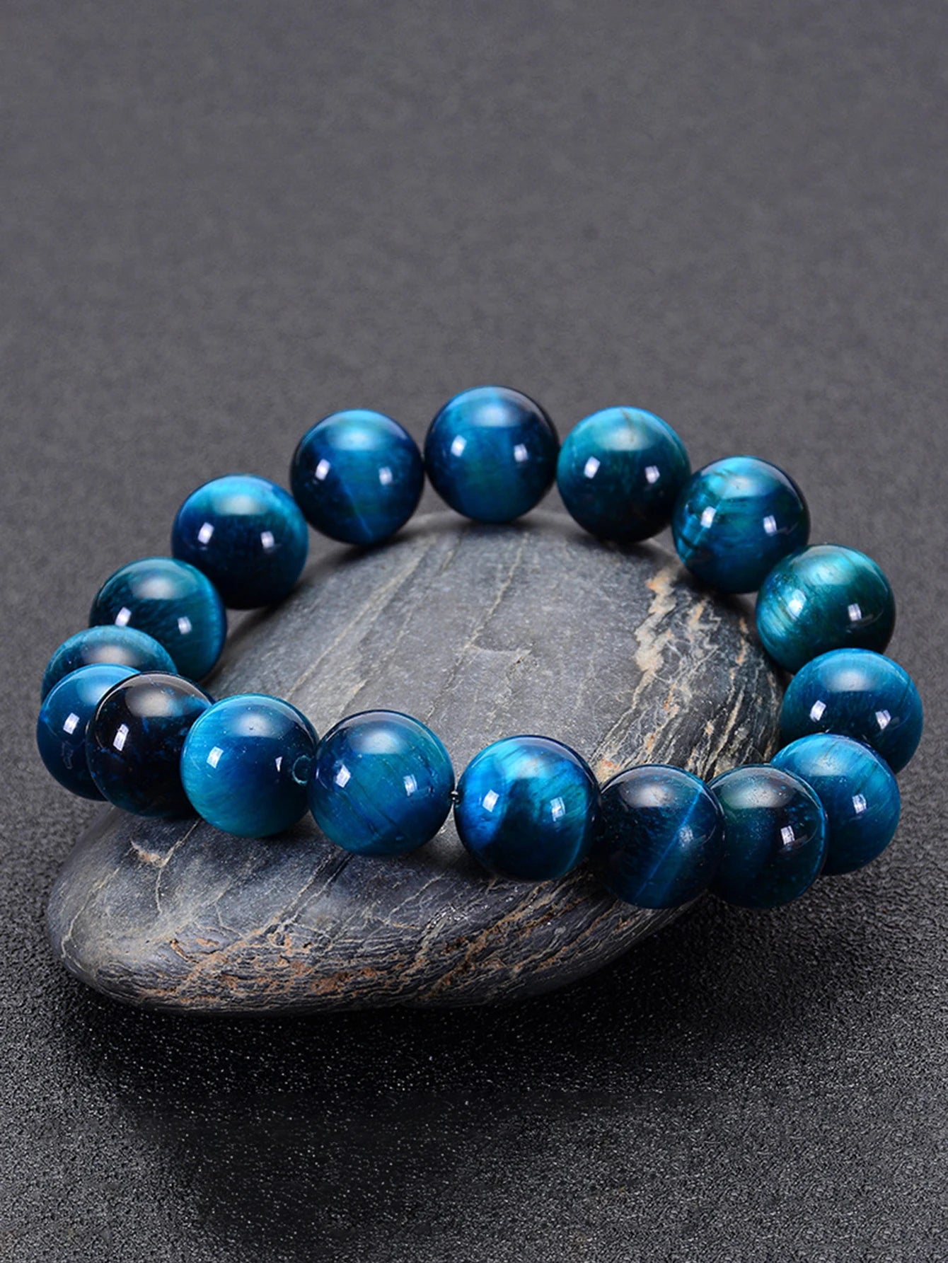 OAIITE Natural Stone Blue Tiger Eye Beaded Bracelet Men Women Yoga Meditation Charm Bracelet Heal Energy Pulseras Jewelry Gift