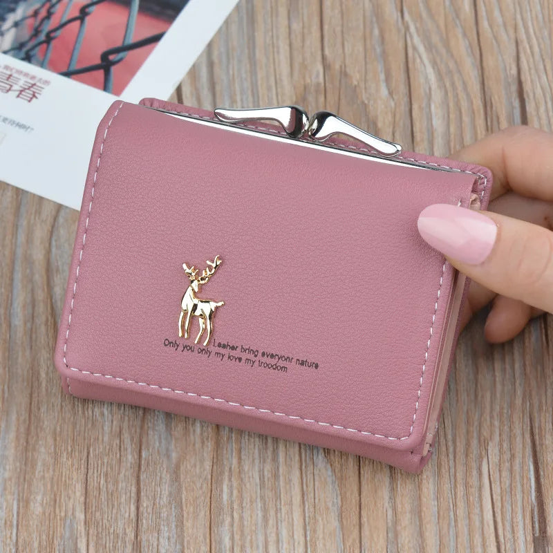New Tassel Ladies Purses PU Leather Folding Multi Function Female Clutch Credit Card Holder Coin Purse Short Wallet for Women