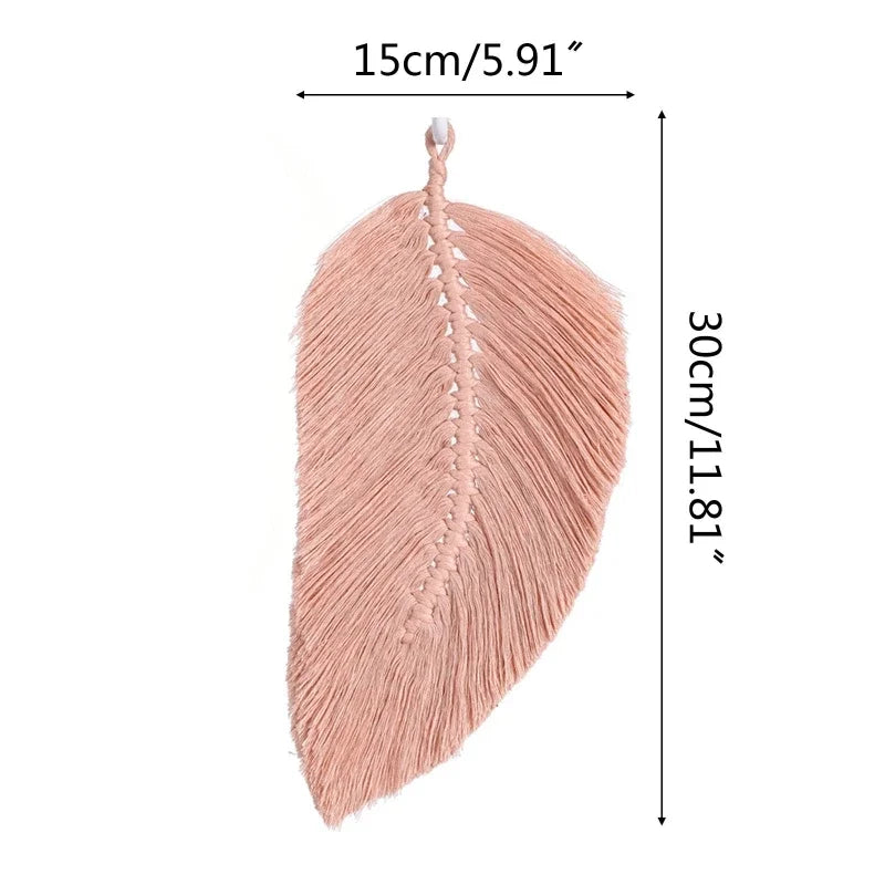New INS Handmade Tassels Macrame Leaves Tapestry Nordic Style Tapestry Wall Hanging Toys Kids Room Decor Home Nursery Boho Decor