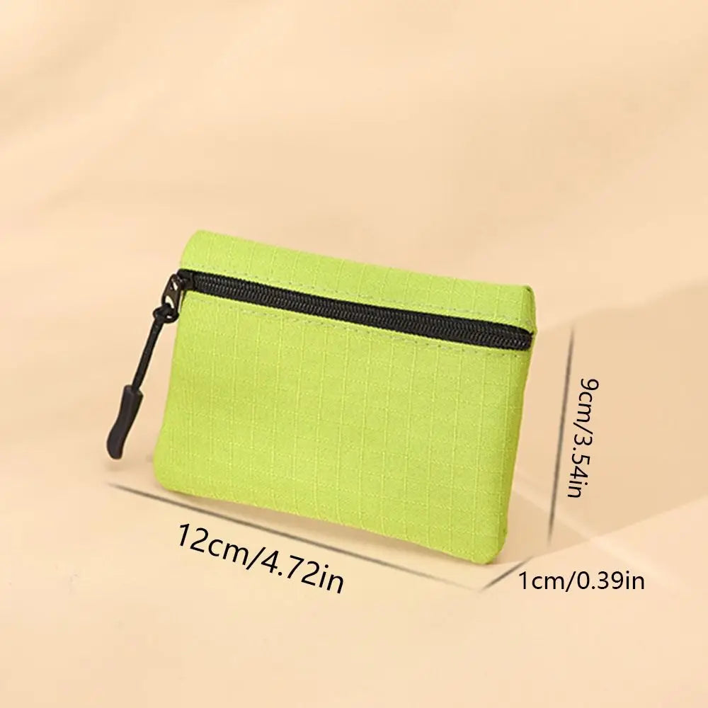 Korean Style Ox Cloth Coin Purse Portable Wallet Zipper Small Item Bag Coin Purse Solid Color Card Storage Bag Travel