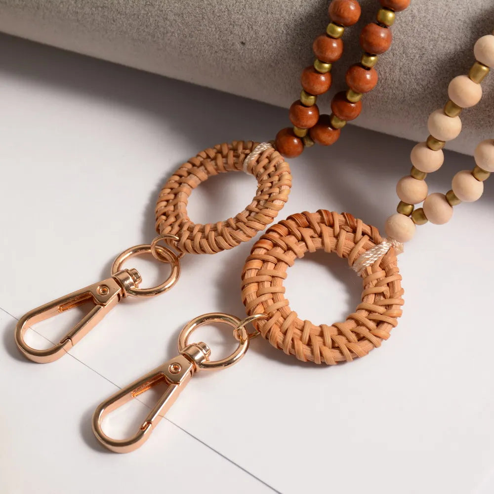 Hemasa Wooden Beads  Lanyards Badge Holder