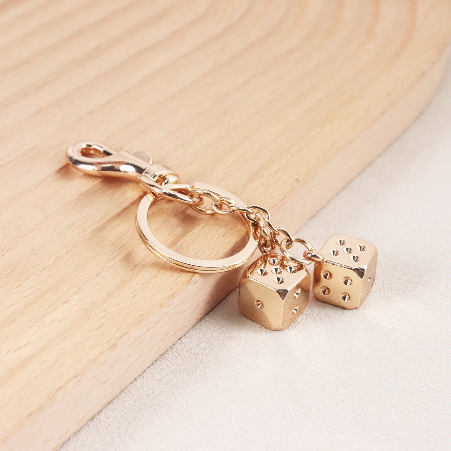 Tejesa Stainless Steel Dice Car Keychain Making Kit Cute Bag Keychain Pendant Metal Key Ring Accessories DIY Jewelry Gift