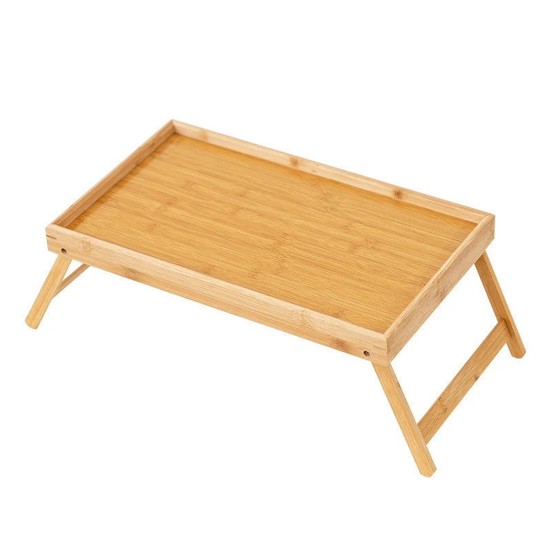Hemasa Bed Tray Table Folding Legs Portable Breakfast Tray for Sofa Eating, Drawing, Platters Bamboo Serving Lap Desk Snack Tray