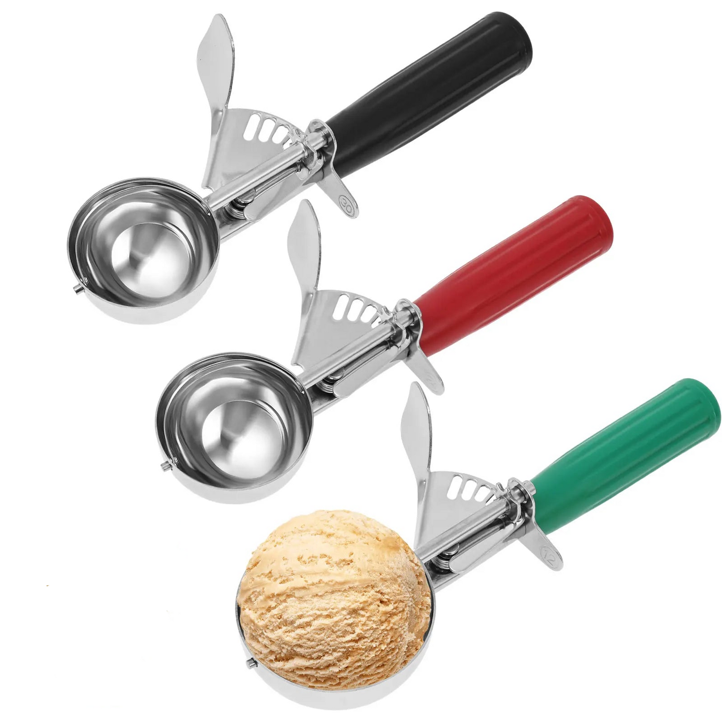 3/2Pcs Ice Cream Scoop Stainless Steel Multifunctional Round Ball Spoon Melon Ball Cookie Dough Scoop Cook Portion Control Scoop