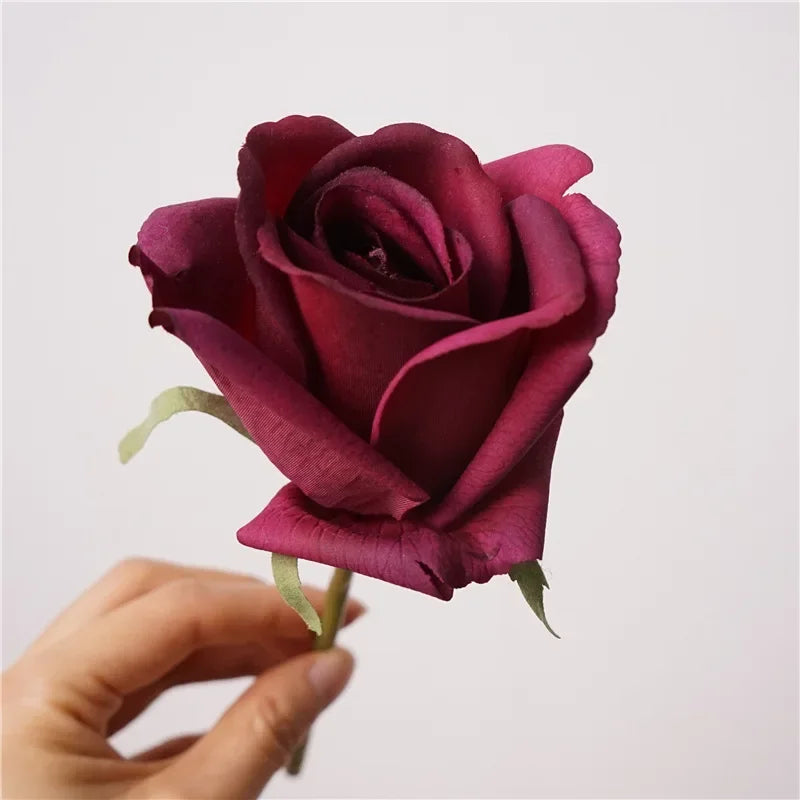 15Pcs/lot Moisturizing Real Touch Artificial Rose Flowers Bridal Bouquet Wedding Decor Flowers Rose Party Floral Home Decoration