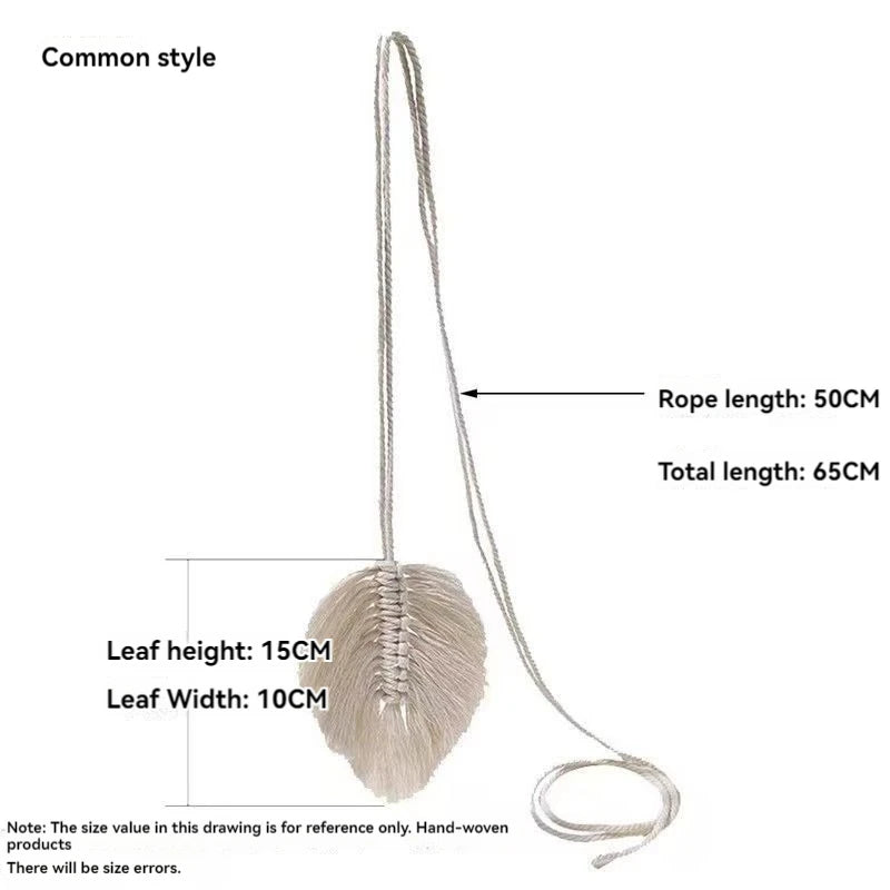 Leaf Tassels Curtain Tie Backs Hand-Woven Cotton Tassel Curtain Straps Tie Decorative Bedroom Living Room Accessories Boho Decor