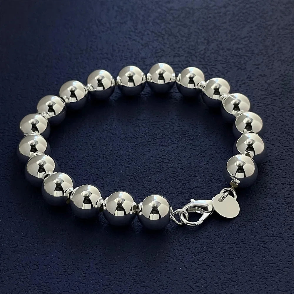 925 Sterling Silver Bracelet 10MM Buddha Beads Fashion Design Product Exquisite Jewelry High Quality Woman Wedding