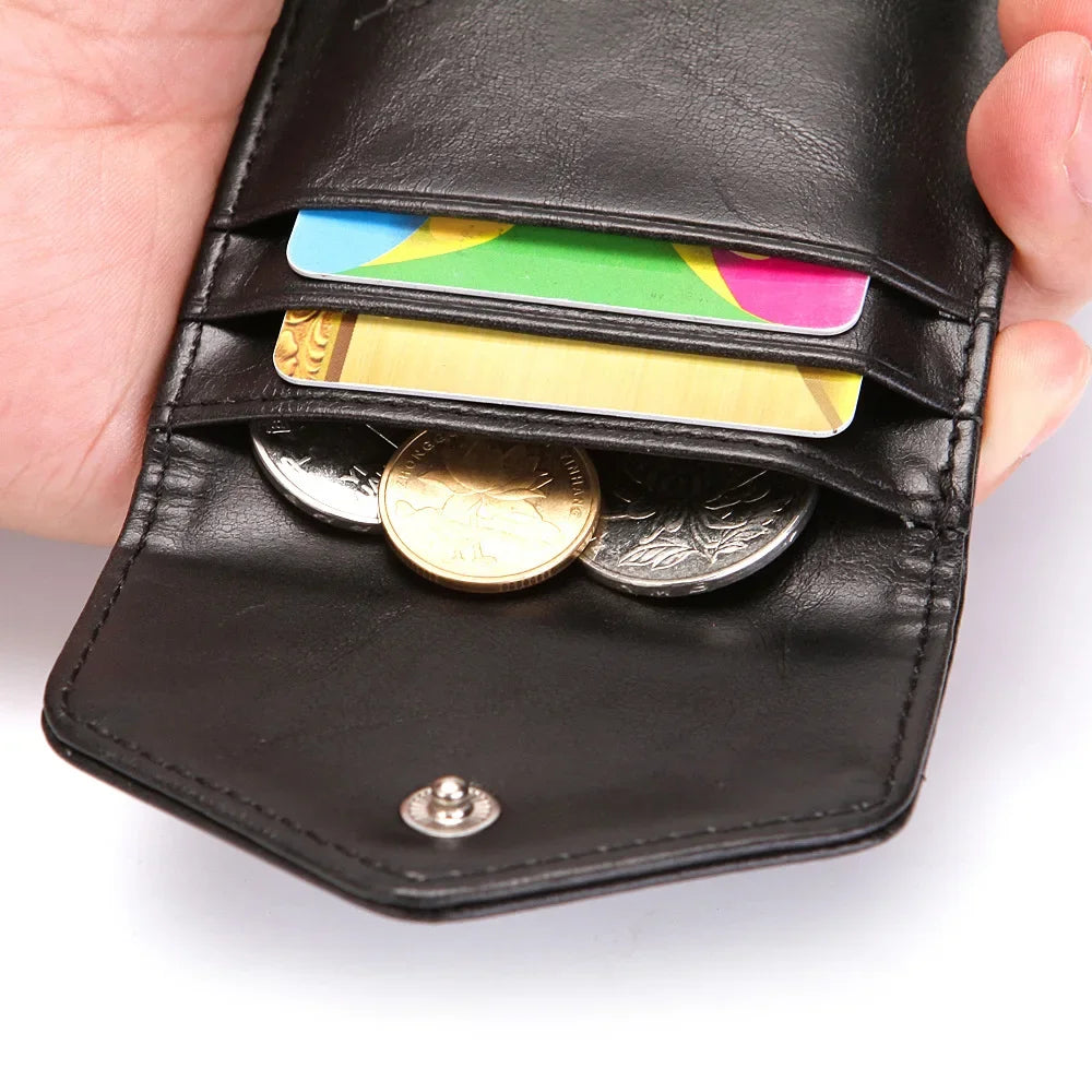 Fashion Men Slim Wallet Leather Male Business Credit Card Holder Coin Pouch Bag Female Purses Clutch Zipper Small Wallets