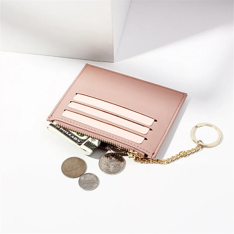 TAOMICMIC Korean Version Of The Mosaic Ladies Wallet Multi-card Zipper Card Package Keychain Small Wallet Coin Purse Female