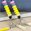 Hemasa Keychains Silicone Lanyards ID Badges for Women /Silicone Bead Lanyards Badge Holder Keys Chain
