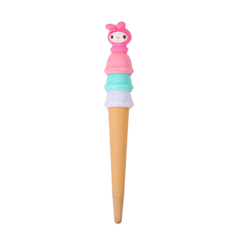 36pcs/Order Cartoon Soft Rubber Ice Cream Cone Gel Pen Children'S Day Gift 0.5mm Gel Pen School Supplies Fashion Stationery