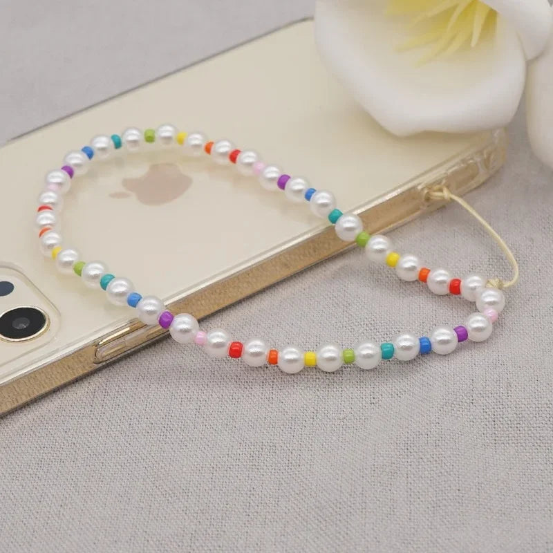 2024 New Trendy Pearl Bead Phone Strap Anti-Lost Lanyard for Women Jewelry Mobile Phone Chain Wrist Strap Rope Accessories