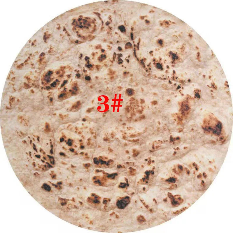 Warm coral fleece tortilla pizza blanket mexican round shape 180CM lavash wool sofa plaid plush bedspread winter throw blanket