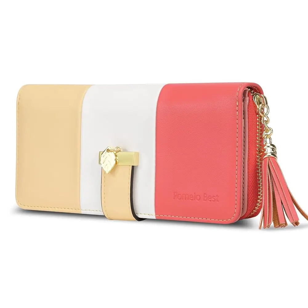Tejesa Zipper Wallets Purses Handbags Coin Purse 9 Cards Holder PU Leather Wallet