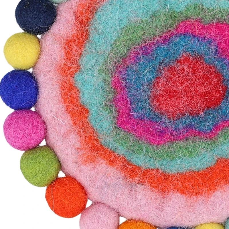 Round Felt Coaster Insulation Mat Wool Absorption Insulation Pads Heat-Resistant Cup Coasters Drink Coasters Kitchen Home Decor