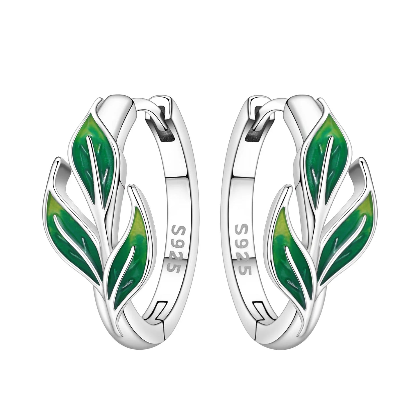 Orstarry S925 Sterling Silver Earrings Exquisite Elegant Green Leafed Bell Orchid Earring For Women Birthday Gift Silver Jewelry
