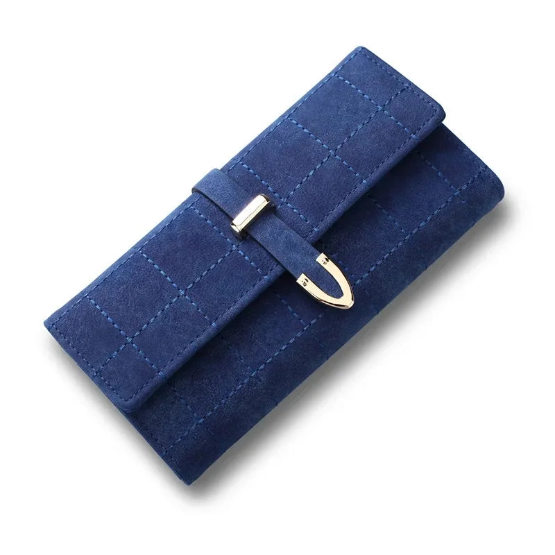 Tejesa Women's Long Wallet Embroidered Vintage Frosted Cover Tri-fold Large Coin Purse / Money Bag
