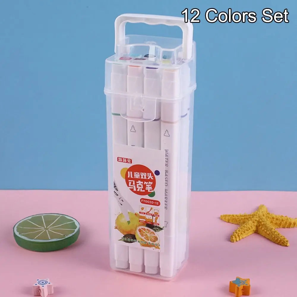 12-36 Colors Art Marker Pens Double Head Set Paint Manga Brush for Girls Highlighter Office School Students Supplies Stationery