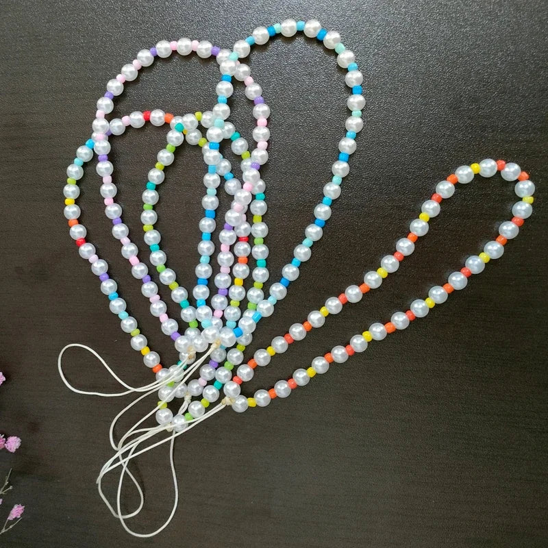 2024 New Trendy Pearl Bead Phone Strap Anti-Lost Lanyard for Women Jewelry Mobile Phone Chain Wrist Strap Rope Accessories