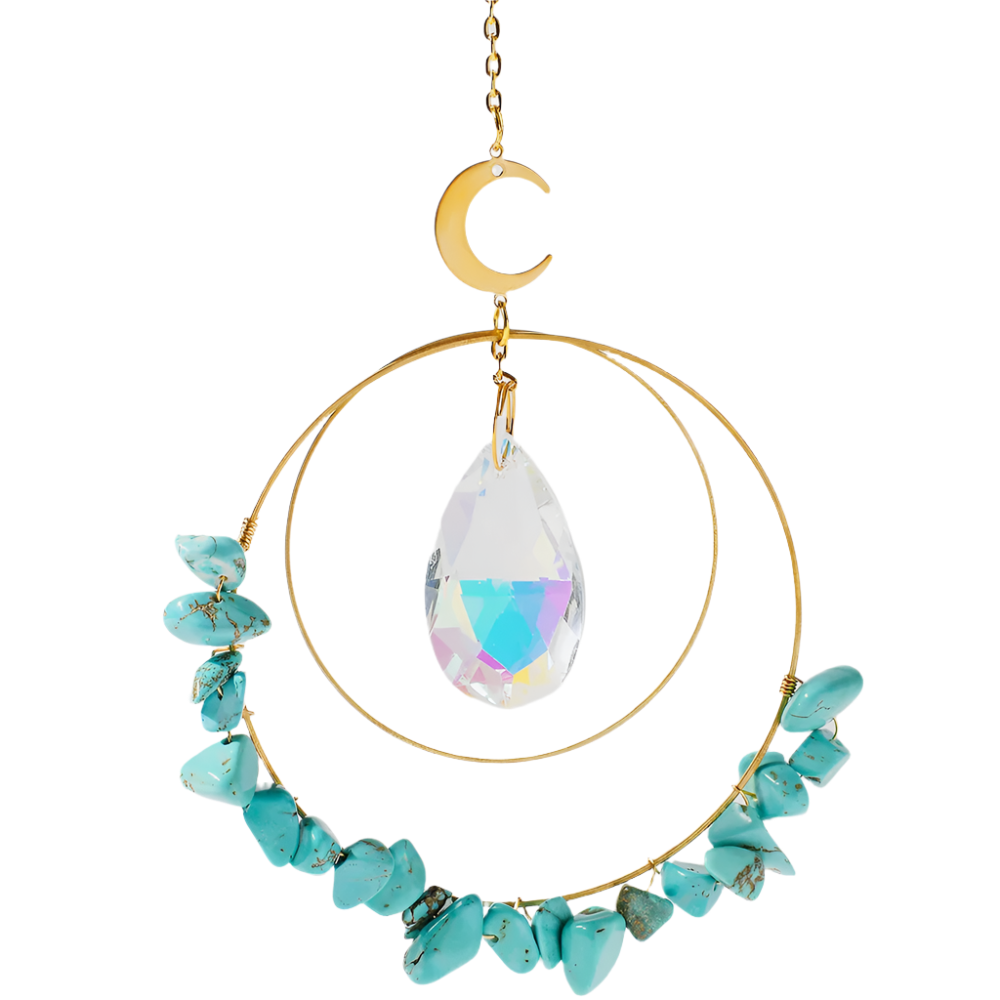 Hemasa Crystal Stone Suncatcher Rainbow Sun Catchers Wind Chime Hanging Prism Pendant Light Catcher Window Garden Home Decoration Gift