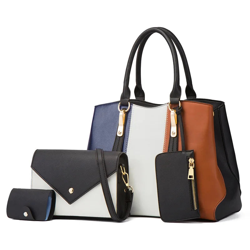Hemasa Women's Handbag / One-Shoulder/ Crossbody Bag/ Mother-in-Child/ Four-Piece Women's Bag