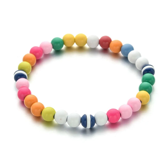 Hemasa Stretchable Femme Colors Enamel Bead Bracelet  for Women/Girls