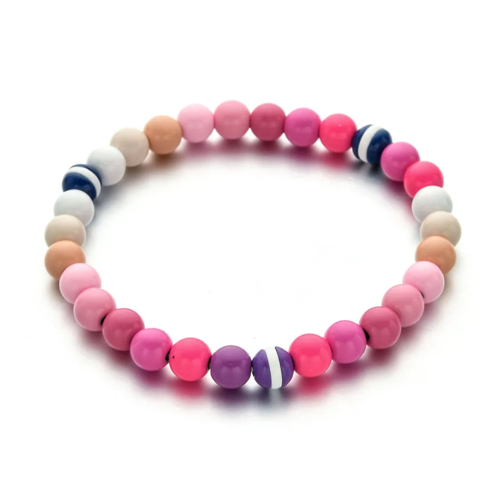 Hemasa Stretchable Femme Colors Enamel Bead Bracelet  for Women/Girls