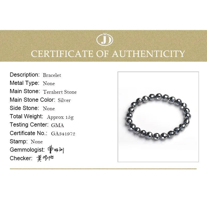 Ntural Black Shine Terahertz Round Beads Stone Beads Bracelet Women in 6/8/10mm