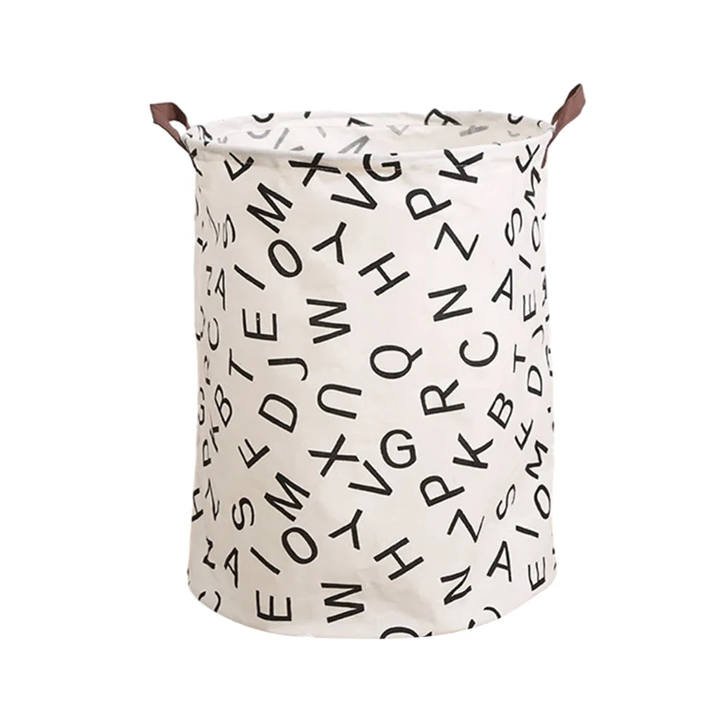 FHemasa Foldable Laundry Basket Storage Bucket Cotton Linen Fabric White Black Waterproof Dirty Laundry Toy Storage Basket Dirty Clothes